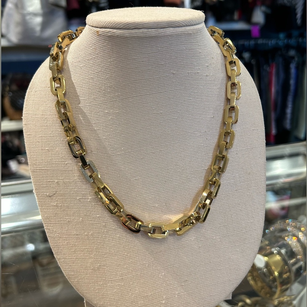 EDDIE BORGO Thick Link Necklace Gold Tone